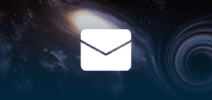 navy swirly galaxy with envelope icon