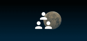 planet with three users icon