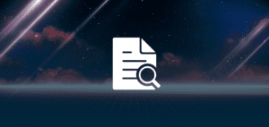 Space grid with document search icon