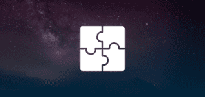 galaxy background with puzzle icon