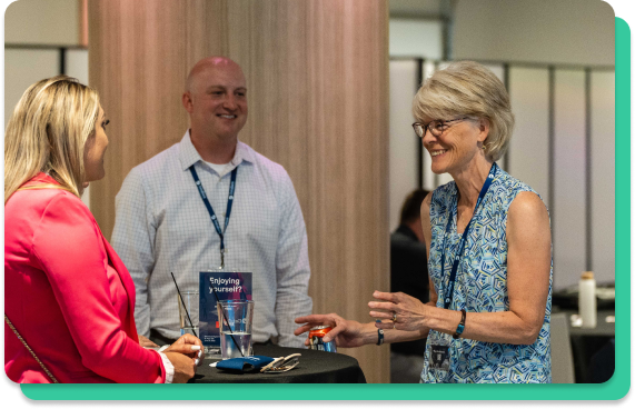 DataBank employees conversing with clients