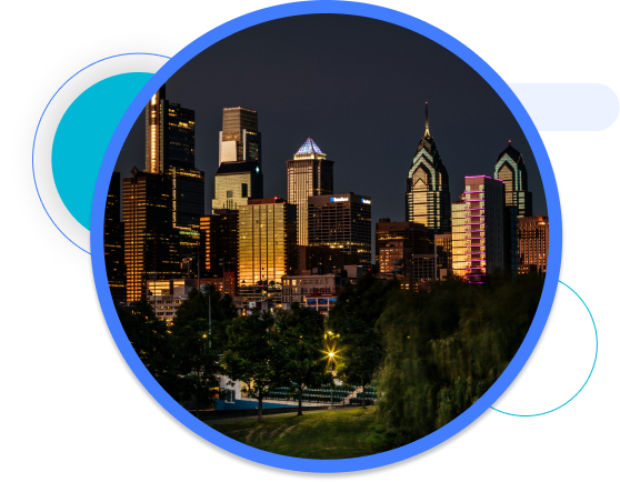 Philadelphia metro skyline